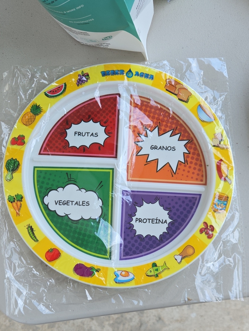 Divided Kids Plate - Yellow/Multicolor - Unbranded